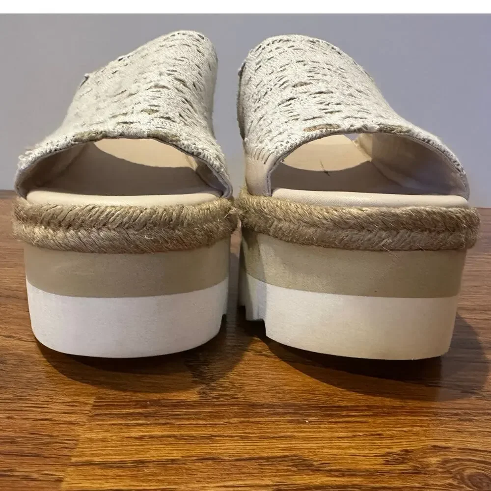 Free People Santorini Espadrille Platform Sandals Cream Size 7.5 Boho Chic
